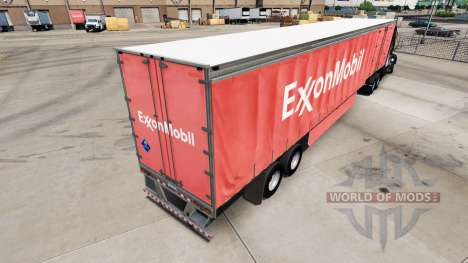 A pele da ExxonMobil em uma cortina semi-reboque para American Truck Simulator