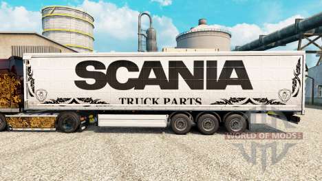 Pele branca Scania Truck Peças para semi-reboque para Euro Truck Simulator 2