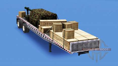 Semi-reboque-plataforma com diferentes cargas v3 para American Truck Simulator