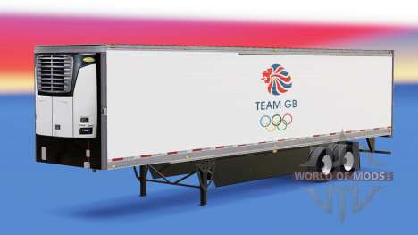 Pele Team GB em refrigerada com semi-reboque para American Truck Simulator