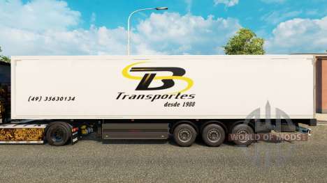 TB Transportes pele para reboques para Euro Truck Simulator 2