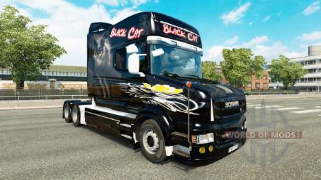 Gato preto de pele para a Scania T caminhão para Euro Truck Simulator 2