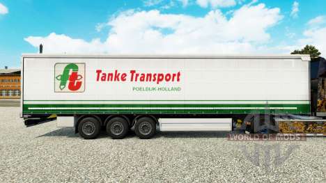 Pele Tanke de Transporte no semi-reboque cortina para Euro Truck Simulator 2