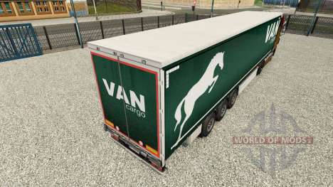 A pele em uma cortina de Carga Van semi-reboque para Euro Truck Simulator 2
