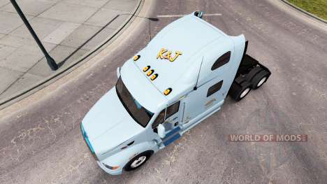 Pele K&J no trator Peterbilt 387 para American Truck Simulator