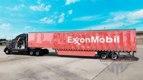 A pele da ExxonMobil em uma cortina semi-reboque para American Truck Simulator
