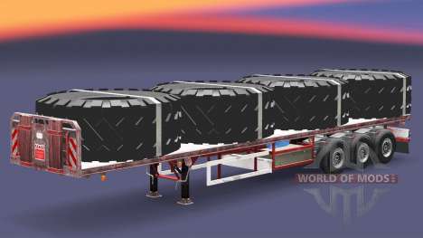 Semi-reboque-plataforma com cargas v3.2 para Euro Truck Simulator 2