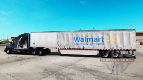 Pele Walmart em uma cortina semi-reboque para American Truck Simulator