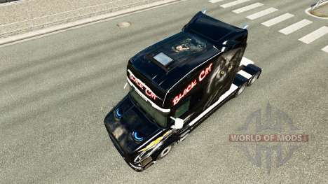 Gato preto de pele para a Scania T caminhão para Euro Truck Simulator 2