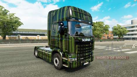 Listras verdes pele para o Scania truck para Euro Truck Simulator 2
