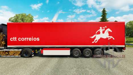 Skin CTT Correios de Portugal S. A on trailers para Euro Truck Simulator 2