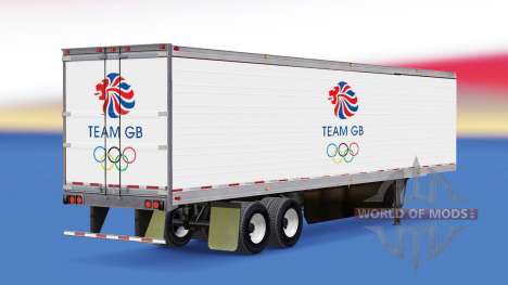 Pele Team GB em refrigerada com semi-reboque para American Truck Simulator