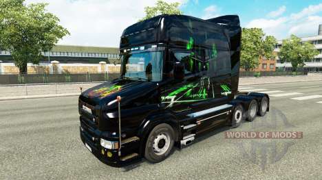 Pele Monster Energy v2 para o caminhão Scania T para Euro Truck Simulator 2