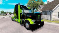 Pele Monster Energy Verde no caminhão Peterbilt 389 para American Truck Simulator