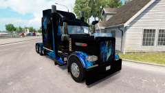 A pele do Monstro Energia Azul para o caminhão Peterbilt 389 para American Truck Simulator
