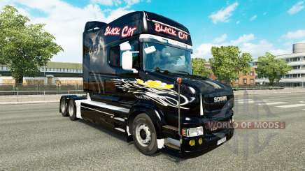 Gato preto de pele para a Scania T caminhão para Euro Truck Simulator 2