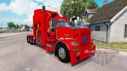 A pele do Arizona, EUA Vermelho trator Peterbilt 389 para American Truck Simulator