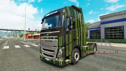 Listras verdes pele para a Volvo caminhões para Euro Truck Simulator 2