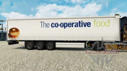 Pele O co-operative food em uma cortina semi-reboque para Euro Truck Simulator 2