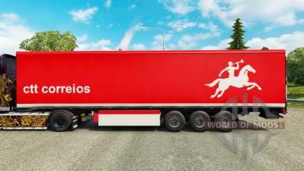 Skin CTT Correios de Portugal S. A on trailers para Euro Truck Simulator 2