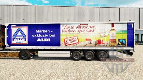 Pele Aldi Markt v2 em uma cortina semi-reboque para Euro Truck Simulator 2