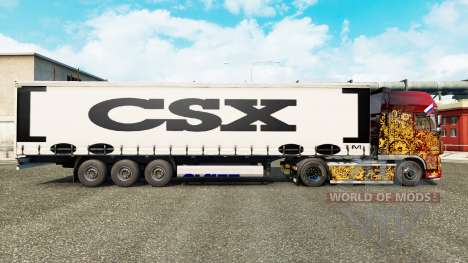 Pele CSX cortina semi-reboque para Euro Truck Simulator 2