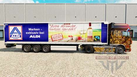 Pele Aldi Markt v2 em uma cortina semi-reboque para Euro Truck Simulator 2