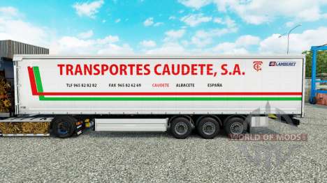 Pele Transportes Caudete S. A. cortina semi-rebo para Euro Truck Simulator 2