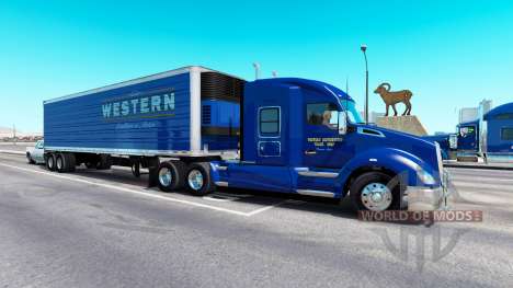 Tráfego de carga nas cores das empresas de trans para American Truck Simulator