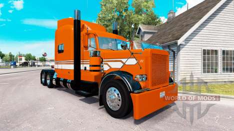 Скин Laranja com Listras Brancas на Peterbilt 38 para American Truck Simulator