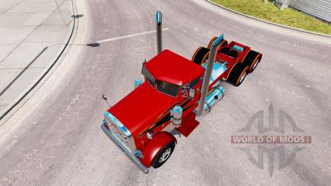 O Vermelho e Preto de pele para o caminhão Peter para American Truck Simulator