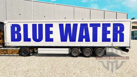 A pele em Água Azul cortina semi-reboque para Euro Truck Simulator 2
