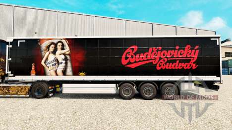 Pele Budweiser em uma cortina semi-reboque para Euro Truck Simulator 2