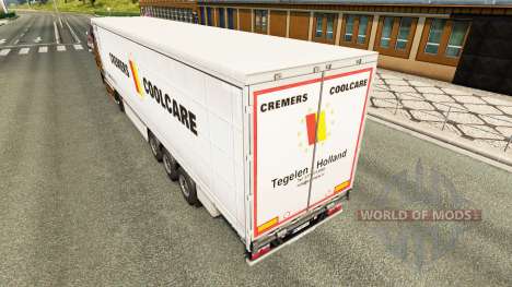 Pele Cremers Coolcare em uma cortina semi-reboqu para Euro Truck Simulator 2