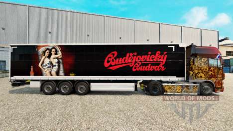 Pele Budweiser em uma cortina semi-reboque para Euro Truck Simulator 2