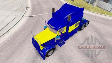 A pele Azul-amarelo para o caminhão Peterbilt 38 para American Truck Simulator