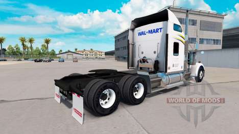 Pele Walmart no caminhão Kenworth W900 para American Truck Simulator