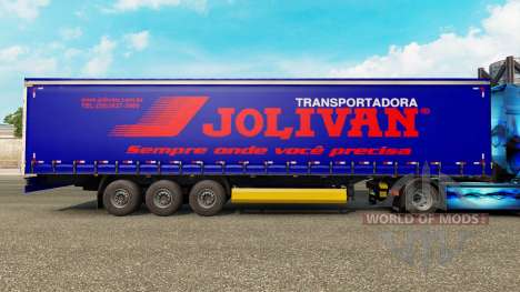 Pele Jolivan Transportes em uma cortina semi-reb para Euro Truck Simulator 2