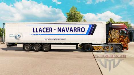 Pele Llacer y Navarro em uma cortina semi-reboqu para Euro Truck Simulator 2