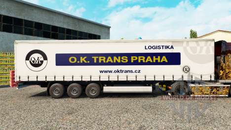 Pele O. K. Trans Praha em uma cortina semi-reboq para Euro Truck Simulator 2