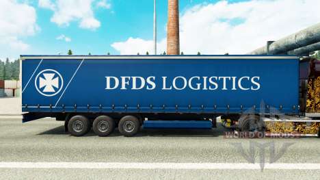 Pele de DFDS de Logística em uma cortina semi-re para Euro Truck Simulator 2