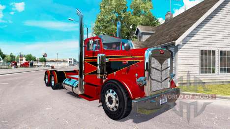 O Vermelho e Preto de pele para o caminhão Peter para American Truck Simulator