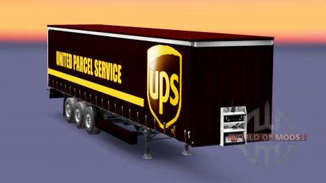 Pele United Parcel Service em uma cortina semi-r para Euro Truck Simulator 2