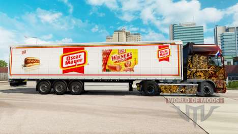 Pele Oscar Mayer cortina semi-reboque para Euro Truck Simulator 2