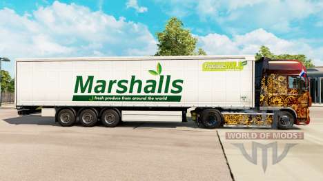 Pele Marshall em uma cortina semi-reboque para Euro Truck Simulator 2