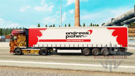 Pele Andreas Picher em uma cortina semi-reboque para Euro Truck Simulator 2