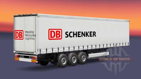 Pele DB Schenker Logistics em uma cortina semi-r para Euro Truck Simulator 2