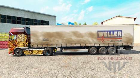 Weller Spedition pele no trailer cortina para Euro Truck Simulator 2