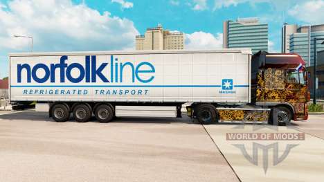 Pele Norfolkline cortina semi-reboque para Euro Truck Simulator 2