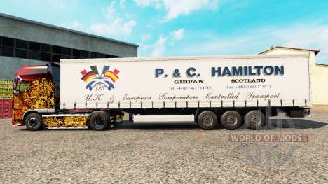 Pele P.&C. Hamilton em uma cortina semi-reboque para Euro Truck Simulator 2